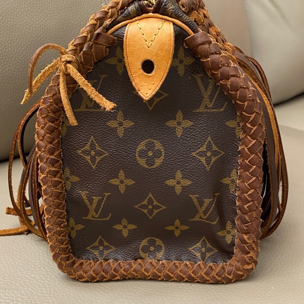 Louis Vuitton Speedy 25 Braided Fringe Satchel Custom Vintage Boho Style - Picture 3 of 16